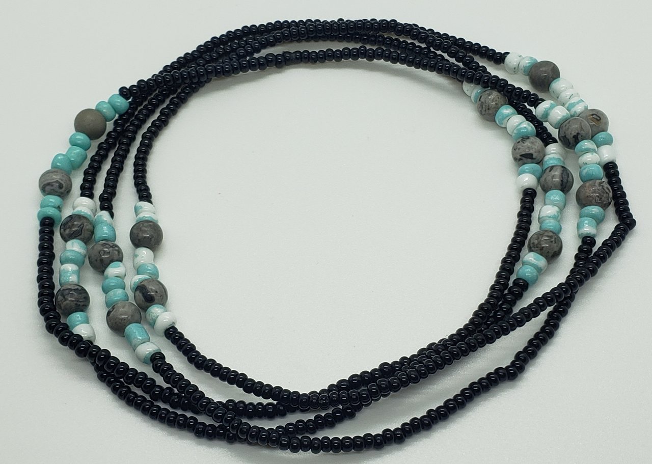 Playa Seed Bead Necklace Silver